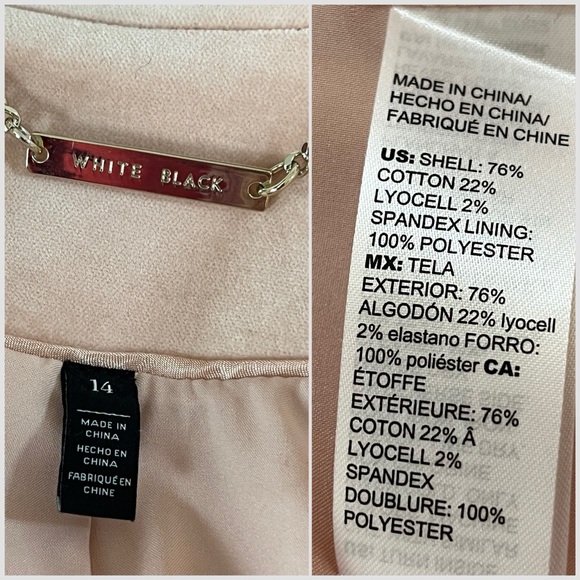 WHBM Light Pink Velvet Double Breasted Studio Blazer with Angled Closure Size 14 - Picture 14 of 14